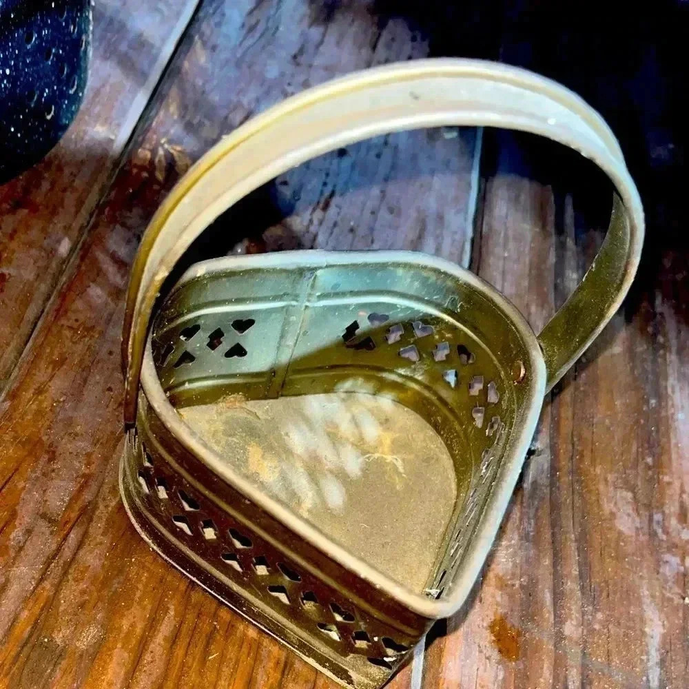 Vintage Brass heart shaped basket​